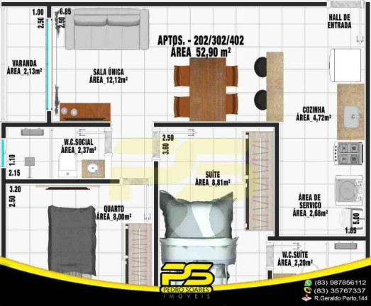 Imagem Apartamento com 2 Quartos à Venda, 55 m² em João Paulo Ii - João Pessoa