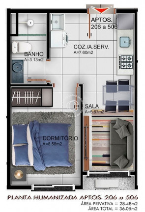 Imagem Apartamento com 1 Quarto à Venda, 41 m² em Camobi - Santa Maria Imagem Apartamento com 1 Quarto à Venda, 41 m² em Camobi - Santa Maria