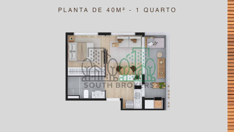 Imagem Apartamento com 1 Quarto à Venda, 34 m² em Batel - Curitiba