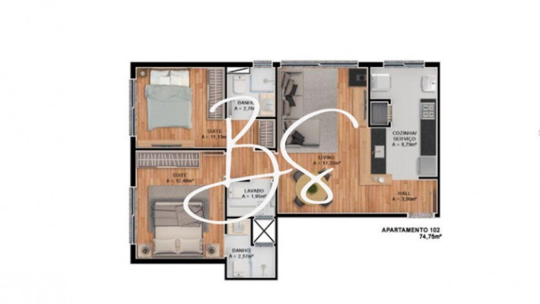 Imagem Apartamento com 1 Quarto à Venda, 70 m² em Centro - Canela