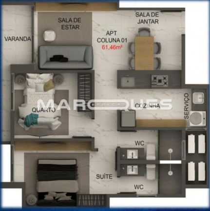 Imagem Apartamento com 2 Quartos à Venda, 47 m² em Intermares - Cabedelo
