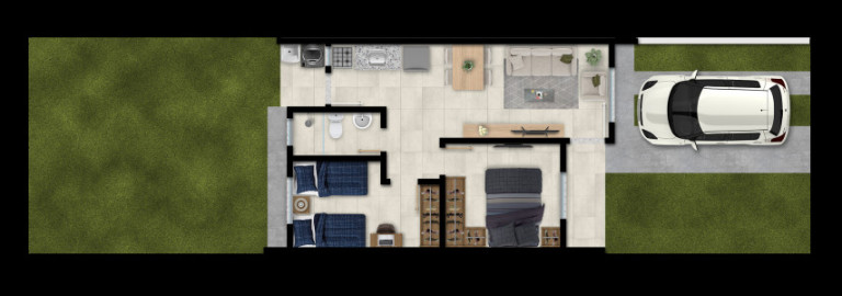 Imagem Casa de Condomínio com 1 Quarto à Venda, 33 m² em Morada Do Vale Ii - Gravataí