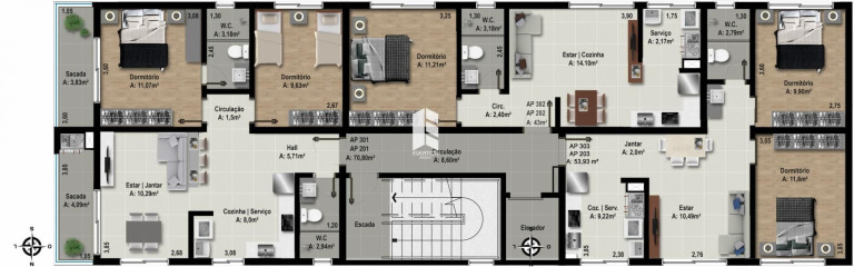 Imagem Apartamento com 2 Quartos à Venda, 107 m² em Camobi - Santa Maria