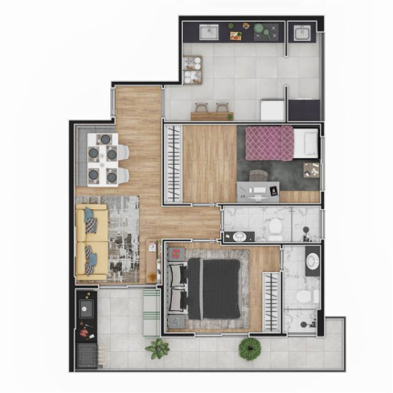 Imagem Apartamento com 2 Quartos à Venda, 60 m² em Ocian - Praia Grande
