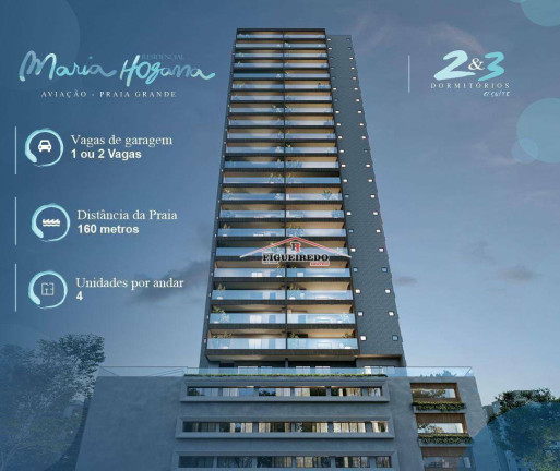 Apartamento com 2 Quartos à Venda, 93 m² em Aviação - Praia Grande
