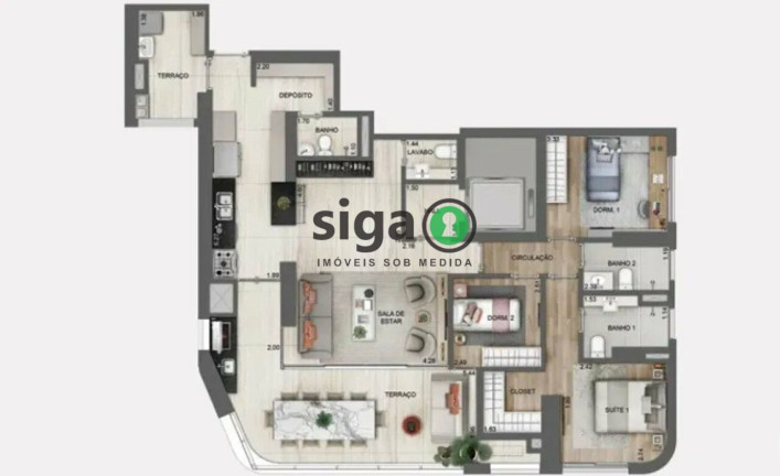 Imagem Apartamento com 3 Quartos à Venda, 140 m² em Chácara Santo Antônio (zona Sul) - São Paulo Imagem Apartamento com 3 Quartos à Venda, 140 m² em Chácara Santo Antônio (zona Sul) - São Paulo