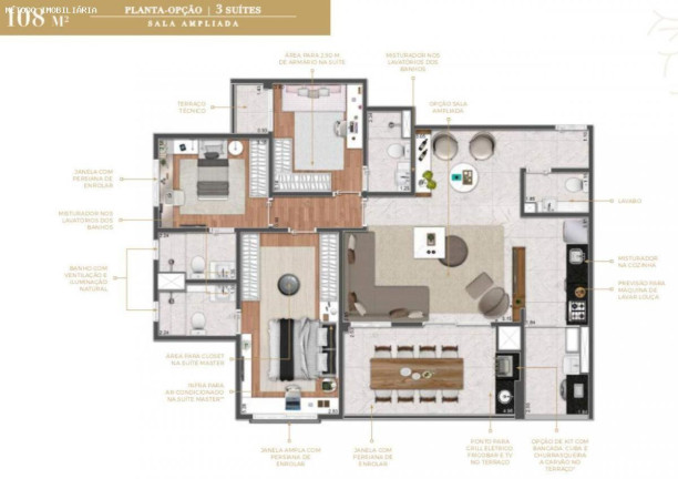 Imagem Apartamento com 3 Quartos à Venda, 108 m² em Santo Amaro - São Paulo