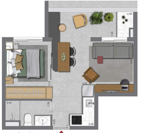 Imagem Apartamento com 2 Quartos à Venda, 40 m² em Brooklin Paulista - São Paulo Imagem Apartamento com 2 Quartos à Venda, 40 m² em Brooklin Paulista - São Paulo