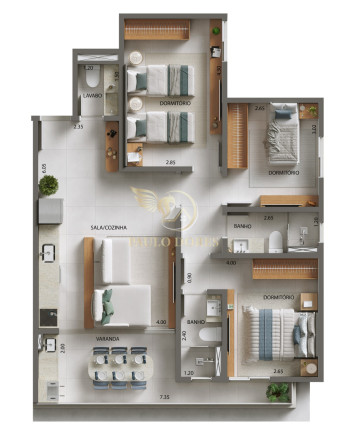 Imagem Apartamento com 2 Quartos à Venda, 66 m² em Martim De Sa - Caraguatatuba