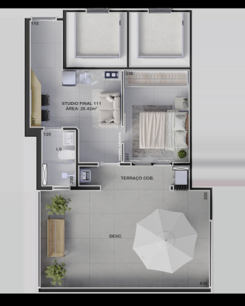 Imagem Imóvel com 1 Quarto à Venda, 25 m² em Boa Vista - Curitiba