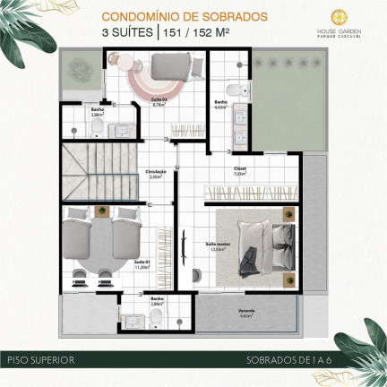 Casa de Condomínio com 3 Quartos à Venda, 118 m² em Jardim Atlantico - Goiania