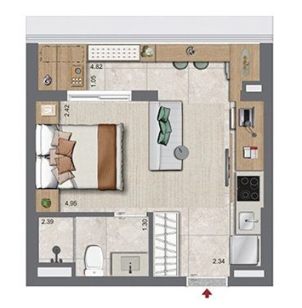 Imagem Studio com 1 Quarto à Venda, 28 m² em Campo Belo - São Paulo