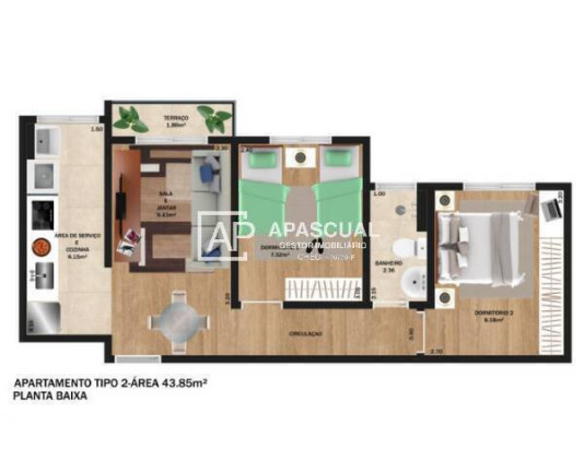 Imagem Apartamento com 2 Quartos à Venda, 42 m² em Jardim Jacinto - Jacareí