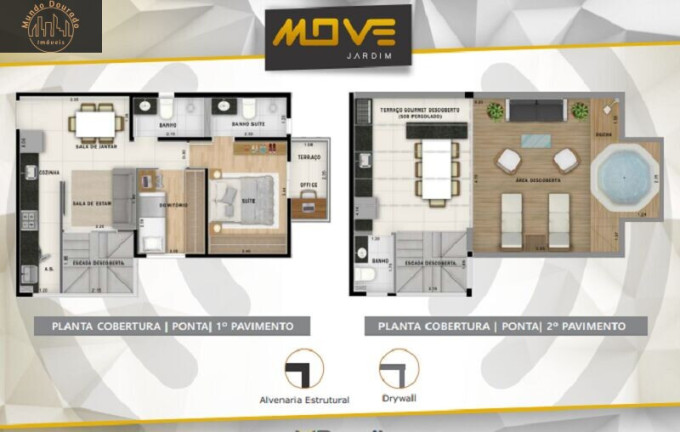 Imagem Cobertura com 2 Quartos à Venda, 93 m² em Jardim - Santo André