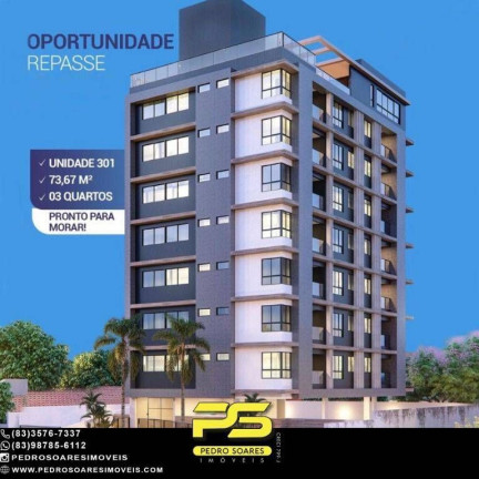 Apartamento com 3 Quartos à Venda, 73 m² em Aeroclube - João Pessoa