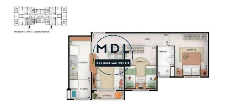 Imagem Apartamento com 2 Quartos à Venda, 47 m² em Cidade Ocian - Praia Grande