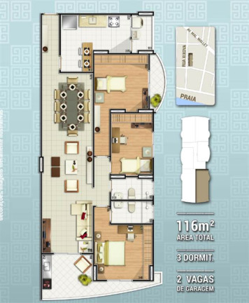Imagem Apartamento com 3 Quartos à Venda, 116 m² em Forte - Praia Grande
