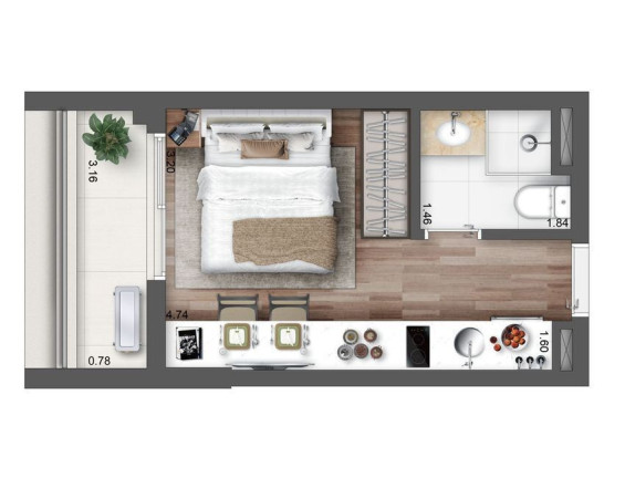 Imagem Apartamento com 1 Quarto à Venda, 27 m² em Santo Amaro - São Paulo