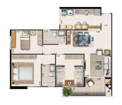 Apartamento com 3 Quartos à Venda, 94 m² em Parque Residencial Bom Conselho - Taubaté