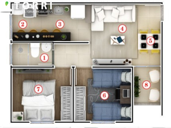 Imagem Apartamento com 2 Quartos à Venda, 45 m² em Jardim Simus - Sorocaba