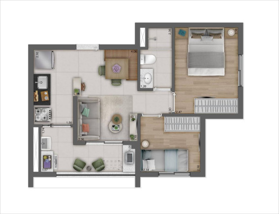 Imagem Apartamento com 2 Quartos à Venda, 41 m² Imagem Apartamento com 2 Quartos à Venda, 41 m²