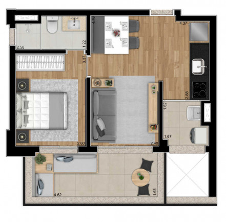 Imagem Apartamento com 1 Quarto à Venda, 49 m² em Pinheiros - São Paulo