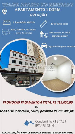 Imagem Apartamento com 1 Quarto à Venda, 40 m² em Campo Da Aviacao - Praia Grande Imagem Apartamento com 1 Quarto à Venda, 40 m² em Campo Da Aviacao - Praia Grande