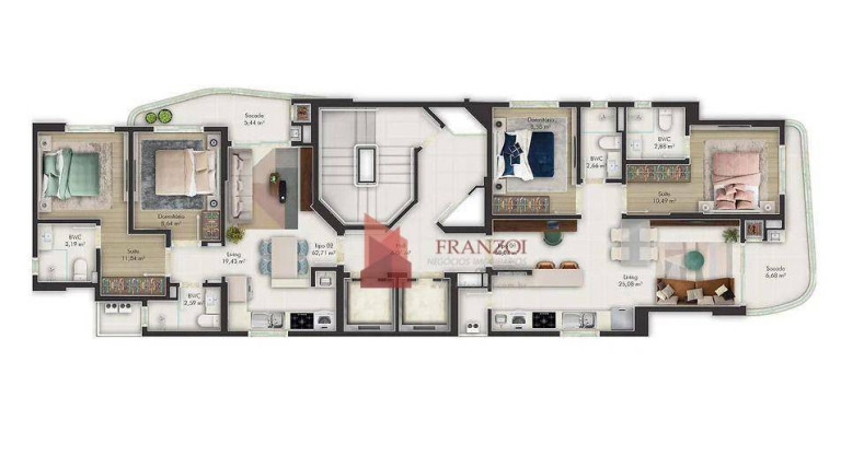 Apartamento com 2 Quartos à Venda, 62 m² em Praia Brava - Itajaí