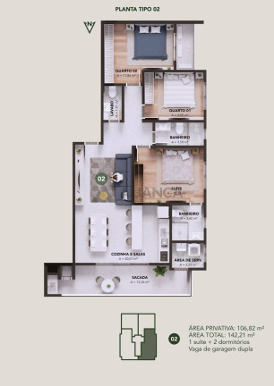Imagem Apartamento com 3 Quartos à Venda, 74 m² em Centro - Navegantes