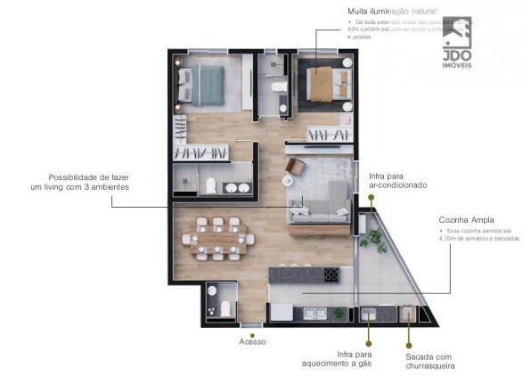 Imagem Apartamento com 3 Quartos à Venda, 89 m² em Boa Vista - Curitiba