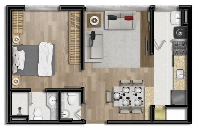Imagem Apartamento com 2 Quartos à Venda, 60 m² em Bom Fim - Porto Alegre