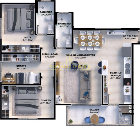 Imagem Apartamento com 3 Quartos à Venda, 87 m² em Pedra Branca - Palhoça Imagem Apartamento com 3 Quartos à Venda, 87 m² em Pedra Branca - Palhoça