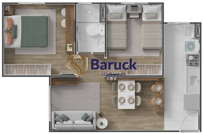 Imagem Apartamento com 2 Quartos à Venda, 45 m² em Jardim Planalto - Paulínia
