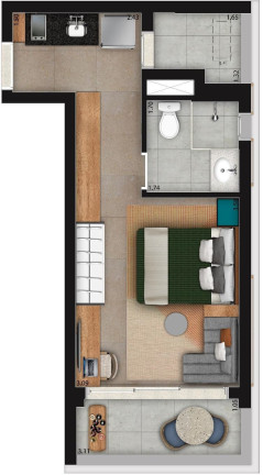 Imagem Apartamento com 1 Quarto à Venda, 32 m² em Moema - São Paulo