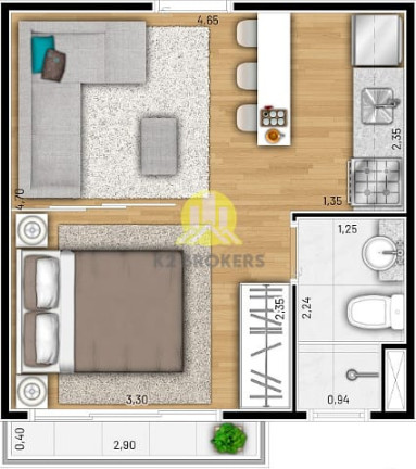 Imagem Studio com 1 Quarto à Venda, 26 m² em Cidade Jardim - São Paulo