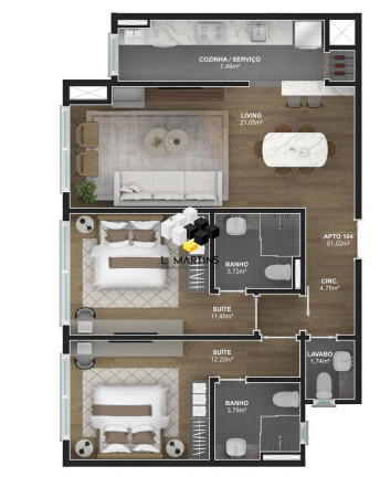 Imagem Apartamento com 2 Quartos à Venda, 80 m² em Floresta - Gramado Imagem Apartamento com 2 Quartos à Venda, 80 m² em Floresta - Gramado