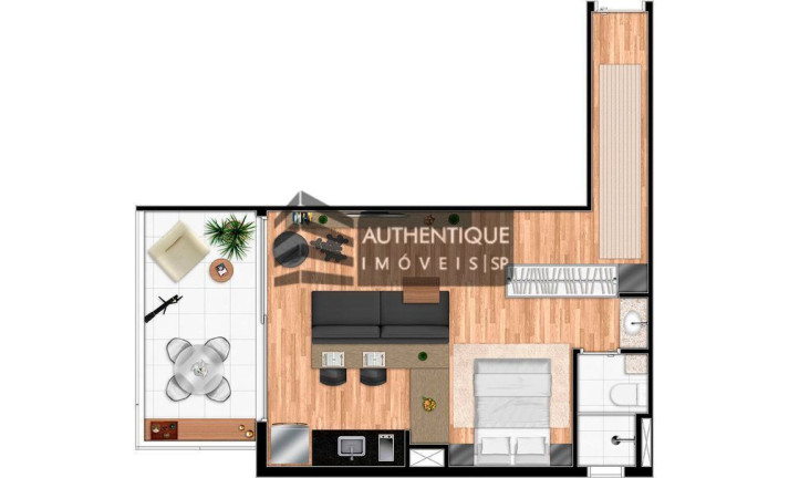 Imagem Apartamento com 1 Quarto à Venda, 42 m² em Campo Belo - São Paulo