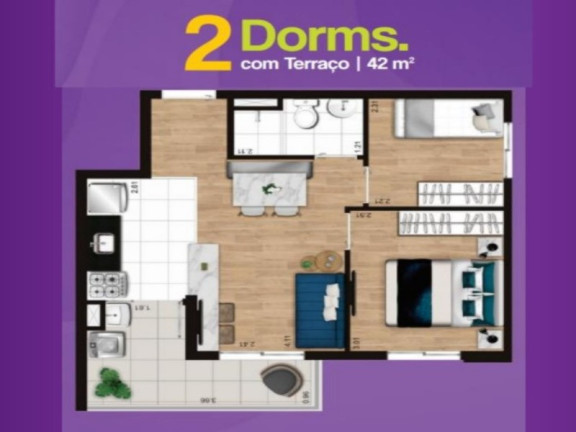 Imagem Imóvel com 2 Quartos à Venda, 42 m² em Umarizal - São Paulo