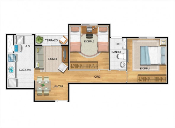 Imagem Apartamento com 2 Quartos à Venda, 53 m² em Nova América - Piracicaba