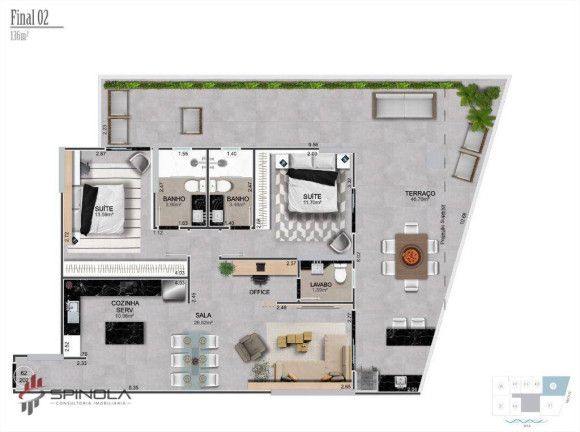 Imagem Cobertura com 2 Quartos à Venda, 114 m² em Vilamar - Praia Grande