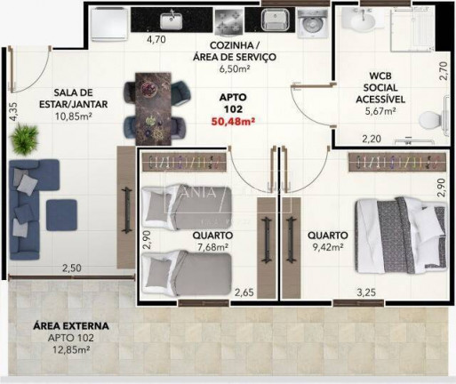 Imagem Apartamento com 2 Quartos à Venda, 50 m² em Bessa - João Pessoa Imagem Apartamento com 2 Quartos à Venda, 50 m² em Bessa - João Pessoa