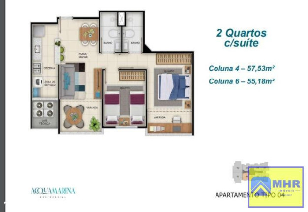 Imagem Apartamento com 3 Quartos à Venda, 79 m² em Praia De Itaparica - Vila Velha Imagem Apartamento com 3 Quartos à Venda, 79 m² em Praia De Itaparica - Vila Velha