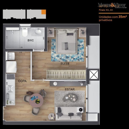 Imagem Apartamento com 1 Quarto à Venda, 35 m² em Rebouças - Curitiba
