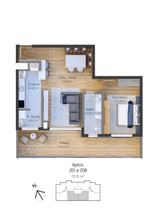 Imagem Apartamento com 1 Quarto à Venda, 54 m² em Moura - Gramado