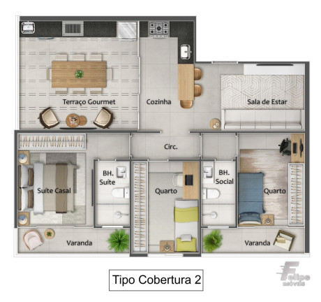 Imagem Imóvel com 2 Quartos à Venda, 65 m² em Praia Da Costa - Vila Velha