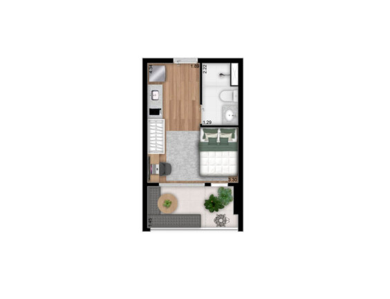 Imagem Imóvel com 1 Quarto à Venda, 49 m² em água Branca - São Paulo
