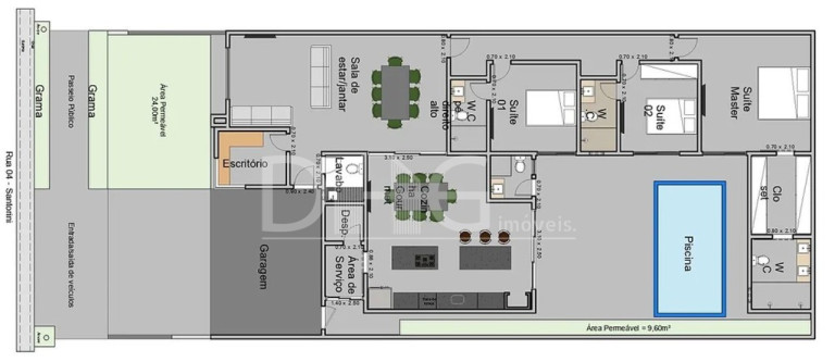 Sobrado com 3 Quartos à Venda,  em Santorini Residencial Club - Paulínia