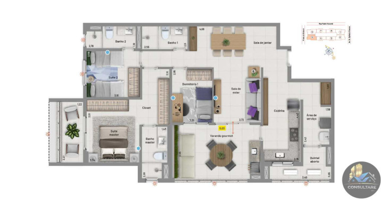 Imagem Apartamento com 3 Quartos à Venda, 96 m² em Embaré - Santos
