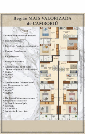 Imagem Apartamento com 2 Quartos à Venda, 59 m² em Tabuleiro - Camboriú
