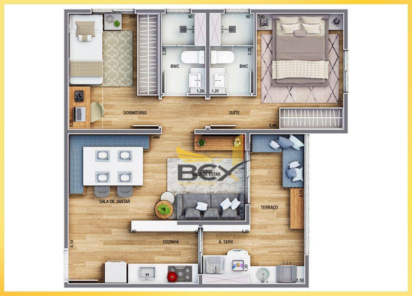 Imagem Apartamento com 2 Quartos à Venda, 55 m² em São Pedro - Osasco